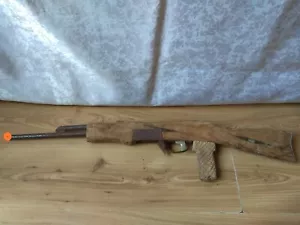 RARE antique Vintage Soviet USSR gun  TOY wooden  furniture Academic ak - Picture 1 of 12