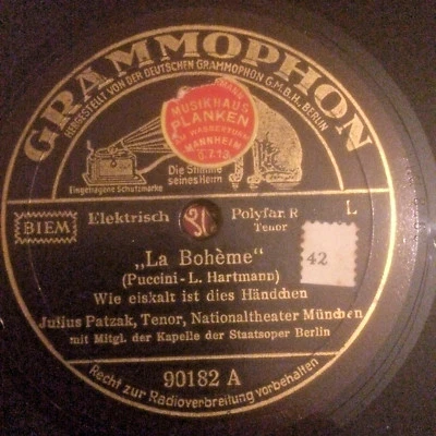 Julius Patzak : Wie eiskalt ist dies Händchen ( La Bohème) / Lasset sie Glauben  - Bild 1 von 2