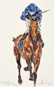 PINTURA ARMSTRONG ORIGINAL Duque de Mermelada sue magnier Aidan O'Brien caballo - Imagen 1 de 1