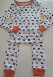 Halloween Girl's Snug Fit Long Sleeve Warm 2 Piece Pants Sleep Pajamas Set - Picture 1 of 6