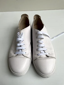 LLUIS White Leather Casual Sneakers Sz 44 AU 9.5 EUC - Picture 1 of 9