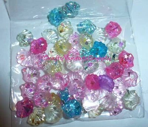 Sea Shell Glitter, súper pequeño opaco rosa azul blanco 50 Oyster Shell arte en uñas - Imagen 1 de 1