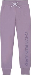 Calvin Klein Girls' Fleece Logo Sweatpants Lilac Ghost (6) - Picture 1 of 6