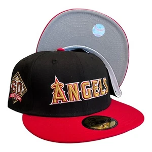 New Era Anaheim Angels 2 Tone 59FIFTY Fitted Hat Cap 60th Year Side Patch 7 1/8 - Picture 1 of 9