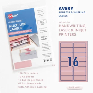 Avery Labels Stickers Return Address Shipping Label Printable 393240 ID LB14 - Bild 1 von 9