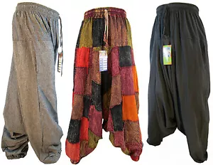 Herren Vintage Hippie Boho Aladdin Harem Breitbein Ninja Hose Hose Baumwolle - Bild 1 von 71