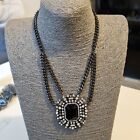 Fashion Jewellery Necklace Short  Length Black Tone Chain / Pendent
