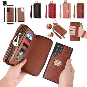 Pour Samsung Galaxy S24 S23 S22 S21 Etui Portefeuille Cuir Magnétique Amovible Fermeture Éclair - Photo 1 sur 46