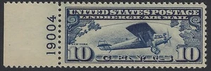 US Sc.# C10 - Plate # Single - Mint OG NH - XF+ Jumbo                   (P-4524) - Picture 1 of 2