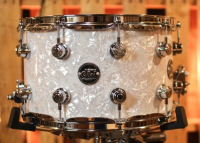 DW Performance White Marine Pearl Snare Drum - 8x14 - Image 1 of 4