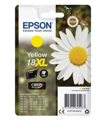 Cartucho de tinta amarillo original Epson 18XL XP-402 XP412 XP-415 XP-422 XP-425 T1814 Foto 1 de 2