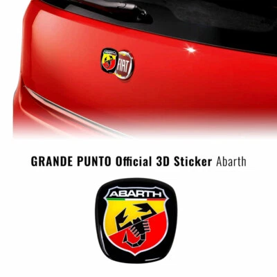 Adesivo Abarth 3D Ricambio Logo per Fiat Grande Punto, Posteriore - Immagine 1 di 2