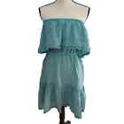 NWT Anthropologie Daily Practice Turquiose Strapless Gauze Dress Size M
