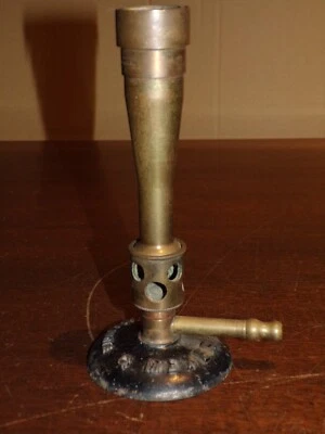 Bec bensen à gaz Courbevoie Meker en laiton et pied en fonte ( 19 cm haut ) - Photo 1/4