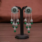 Ethnic Traditional Bollywood Style Silver Plated Oxidized Indian Long Earrings