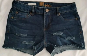 DAMEN KUT OF THE KLOTH ABGESCHNITTEN STRETCH DISTRESSED DENIM BLAU JEANSSHORTS GRÖSSE 4 - Bild 1 von 10