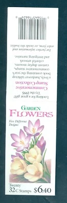 US 3025-3029 Winter Garden Flowers, pane/5 with tab and cover, Mint NH - Image 1 of 2