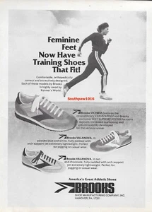 1977 Brooks "Feminine Feet" Women's Running Shoe Line Launch Original Print Ad - Bild 1 von 1