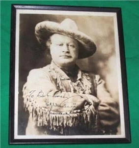 OLD PAWNEE BILL WILD WEST COWBOY HORSE MAN SIGNED PHOTO G.W. LILLIE INDIAN SCOUT - Picture 1 of 3