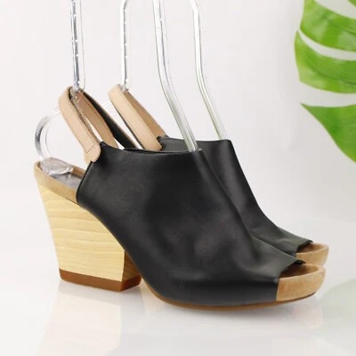 Sandalia Camper Allegra para mujer talla 41 11 cuero negro con tira trasera zueco de cuña de madera Foto 1 de 4