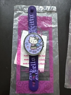 Reloj digital LCD Sanrio Hello Kitty correa púrpura nunca usado necesita baterías Foto 1 de 4
