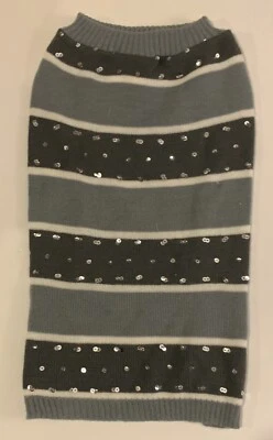 Suéter Top Paw Gris Rayas Perro Con Lentejuelas Talla Grande Nuevo Sin Etiquetas Foto 1 de 4
