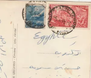 ITALIA Rara lettera posta aerea legata 10L. Francobollo commemorativo e 15L. Invia Alex 1948 - Foto 1 di 3
