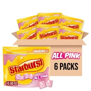 Starburst All Pink Fruit Chews 15,6oz x6 Pack Bulk Süßigkeiten Anteil Größe - Bild 1 von 4