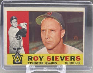 1960 Topps MLB Baseball #25 Roy Sievers Washington Senators White Back EX - Bild 1 von 2