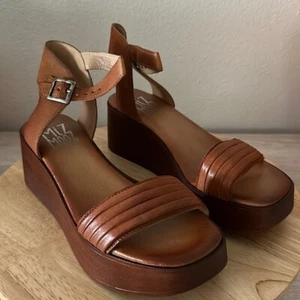 Miz Mooz Leather Platform Wedges -Gwyneth - Nutmeg (sz EU 40/US 9/9.5) a590728 - - Picture 1 of 11