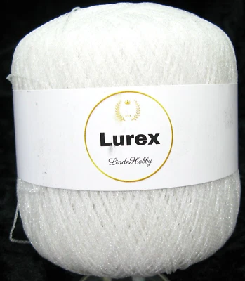 1 Knäul Lurex-Garn Glitzergarn  Farbe weiß - Bild 1 von 2