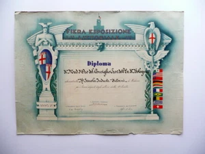 Diploma Fiera Esposizione del Littoriale Bologna 1932 Scuola Corni Modena - Foto 1 di 1