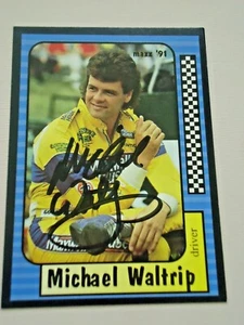 Tarjeta de carreras de autos autografiada Maxx 1991 Michael Waltrip # 30 - conductor - Imagen 1 de 2