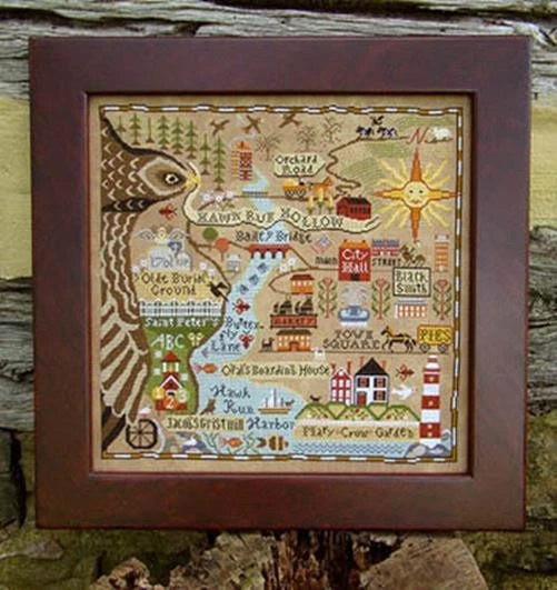 Map of Hawk Run Hollow by Carriage House cross stitch pattern - Image 1 of 1