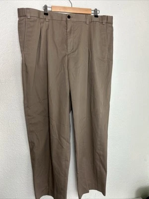 eddie bauer wrinkle free relaxed fit cotton pants Dark Khaki mens 42x30 42 Tall - Image 1 of 4
