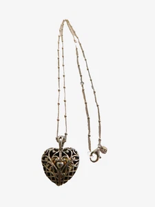 RARE PANDORA S ALE 925 STERLING SILVER NECKLACE WITH HEART LOCKET PENDANT - Picture 1 of 16