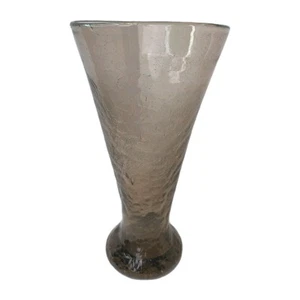 Crackle Art glass Vase Amber Rose 11.25" Tall Large Recycled - Picture 1 of 12