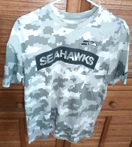 Nike Dri Fit Seattle Seahawks Hombres Mediana Camiseta Camiseta Gris Camuflada - Imagen 1 de 6