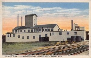 Chemical Plant Lake Superior Iron & Chemical Co Newberry Michigan 1930er Postkarte - Bild 1 von 2
