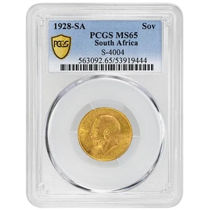 1928-SA Sovereign PCGS MS65 SÜDAFRIKA seltene Münze - Bild 1 von 4