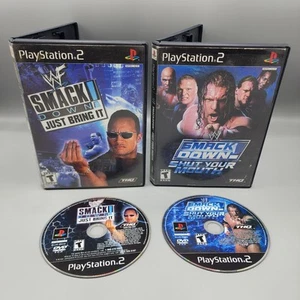 PS2 Lot: WWE Smackdown Shut Your Mouth & Just Bring It (Playstation 2) Tested - Picture 1 of 9