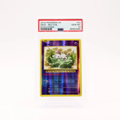 Mew - 53/108 PSA 10 Evolutions Reverse Holo Rare Pokemon - GEM MT - Image 1 of 2