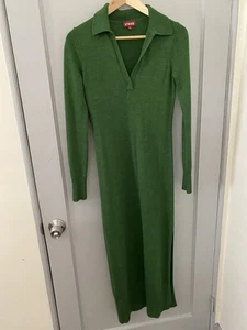 Staud Crown polo collar knitted Dress Emerald Green Size S - Picture 1 of 5