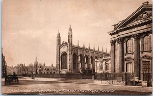 Vintage Postcard Cambridge England King's College Chapel and King's Parade View - Picture 1 of 2