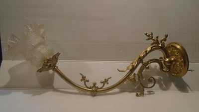 Applique murale ancienne en bronze doré – Orientable – Style Louis XV Rocaille - Photo 1/4