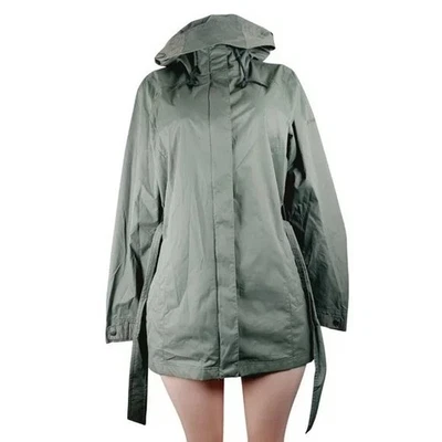 Gabardina para mujer Columbia verde omni-escudo con capucha cremallera completa cinturón talla M Foto 1 de 4