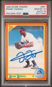 1990 SCORE TRADED #86T FRANK THOMAS ROOKIE AUTOGRAPH PSA 10 DNA AUTO 10 RARE 🔥 - Picture 1 of 2