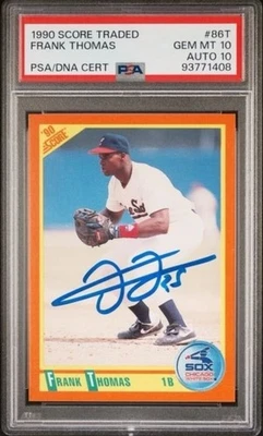 1990 SCORE TRADED #86T FRANK THOMAS ROOKIE AUTOGRAPH PSA 10 DNA AUTO 10 RARE 🔥 - Image 1 of 2