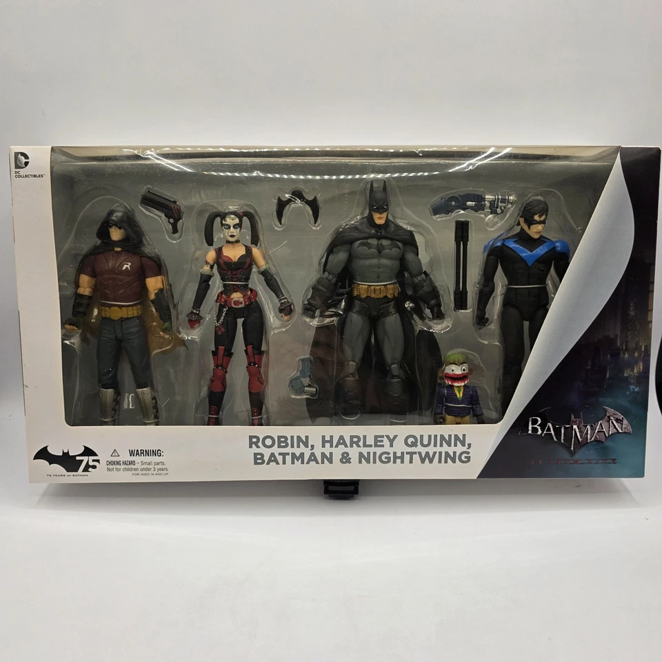 DC Collectibles Arkham City Robin Harley Quinn Batman & Nightwing 4 Figure Set