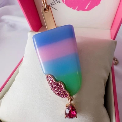 HTF Betsey Johnson Boardwalk Sweets Candy Melting Popsicle RARE Long Necklace - Image 1 of 4